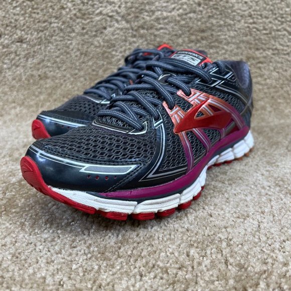 Brooks Adrenaline GTS 17 Women’s Sz 10 B Athletic Running Shoes Gray Red Medium - Picture 2 of 8